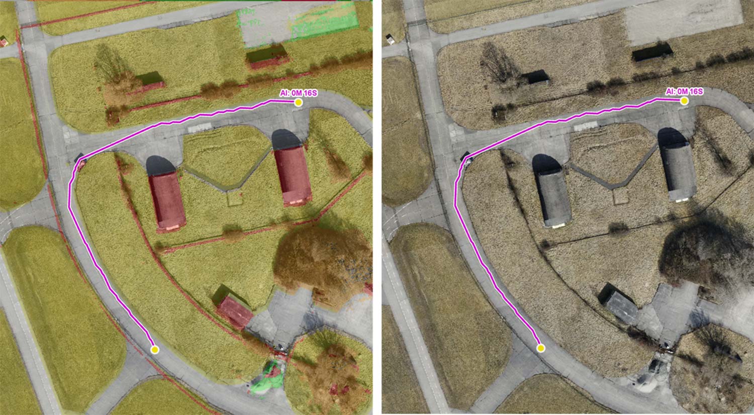 The image shows a route that no longer traverses inaccessible areas, and is both safe and fast.