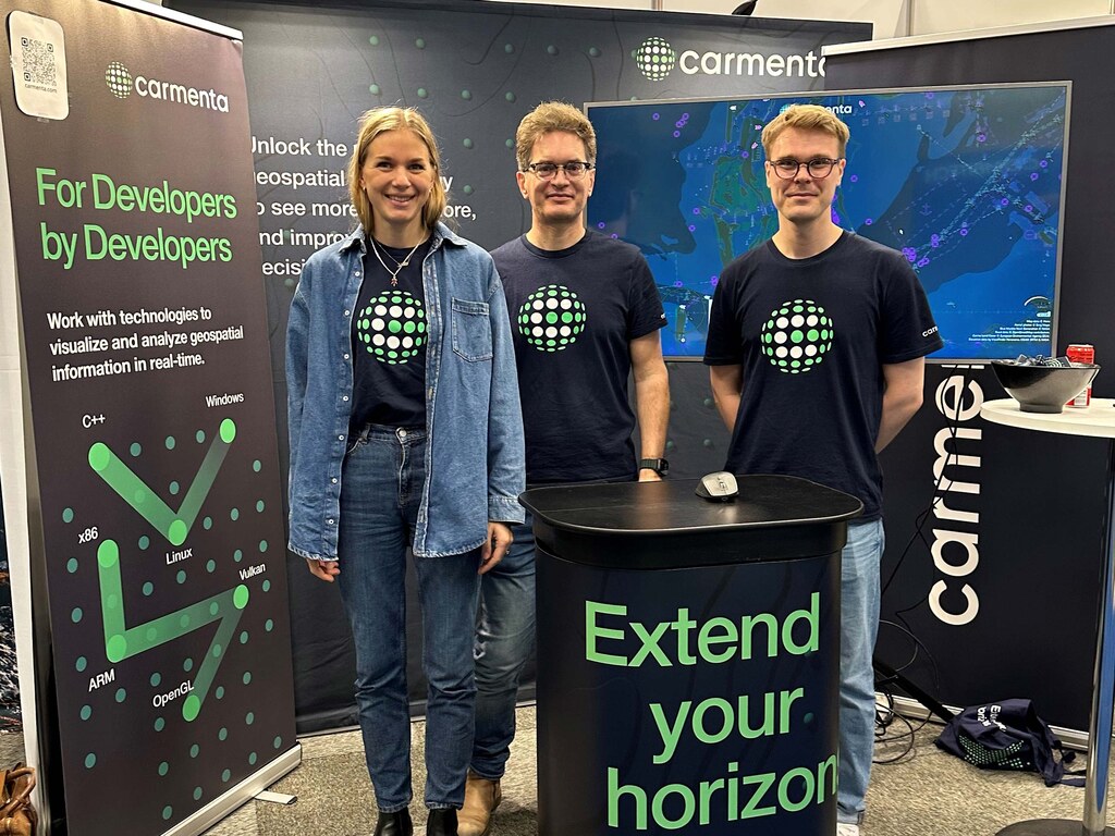 Carmenta booth at the DatE-IT 2024 work fair at Chalmers University of Technology in Gothenburg.