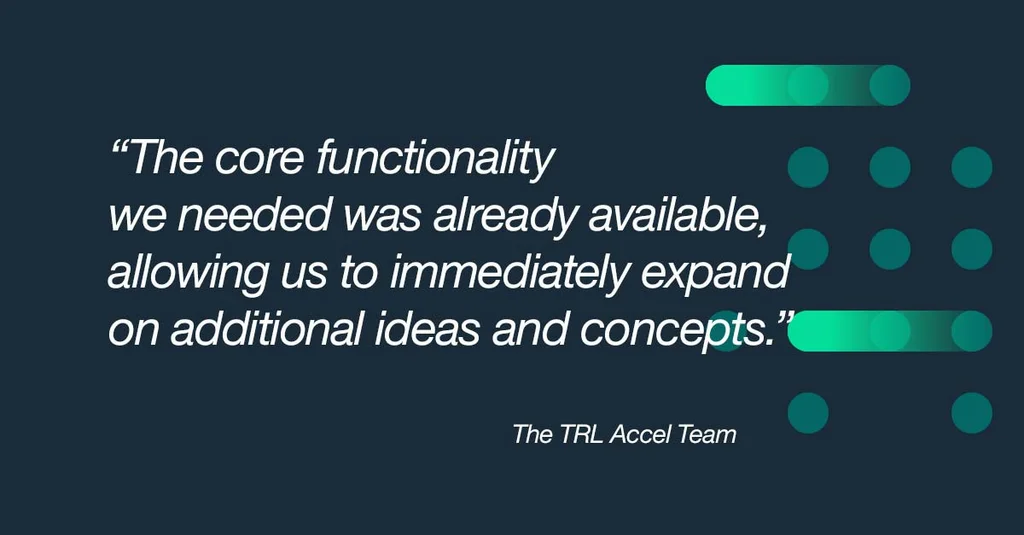 Quote from the TRL Accel Team about Carmenta UAS Mission Kit: “The core functionality we needed was already available, allowing us to immediately expand on additional ideas and concepts.” 