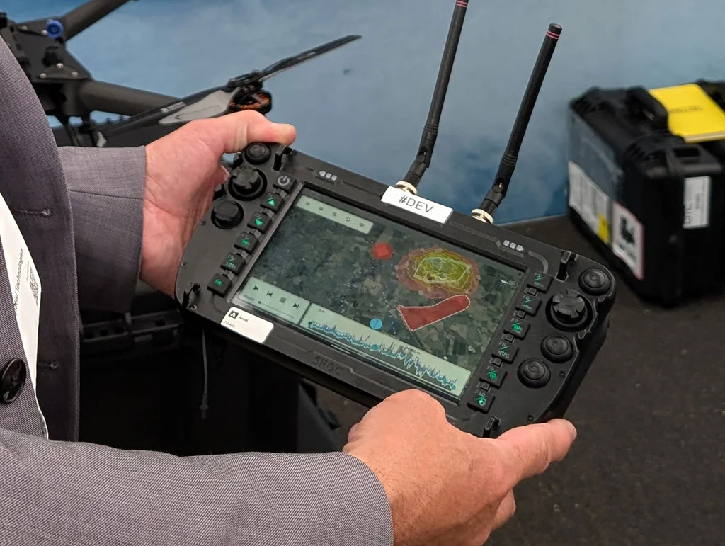 Carmenta UAS Mission Kit shown in Airolit's booth at International Drone Show in Odense 2026