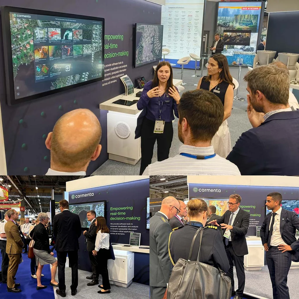 Demonstration of Carmenta technology to several delegations during Eurosatory 2026