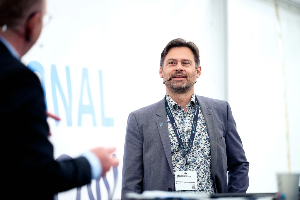 Conference session on "Uncrewed Military Mobility Across All Domains – From Sea to Land to Air" at International Drone Show 2026. Photo: Lasse Skov