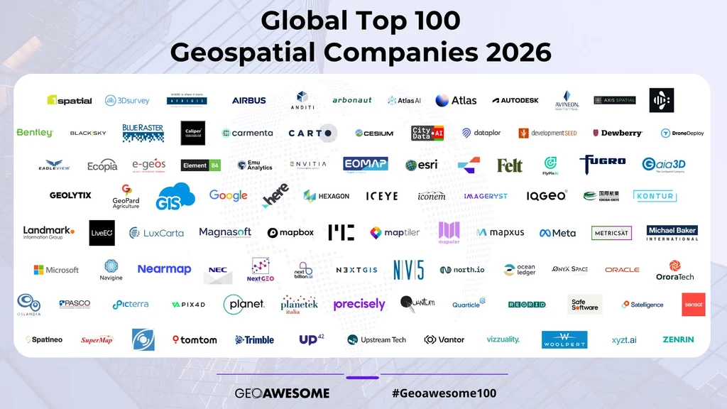 Global Top 100 Geospatial Companies 2026 logo map