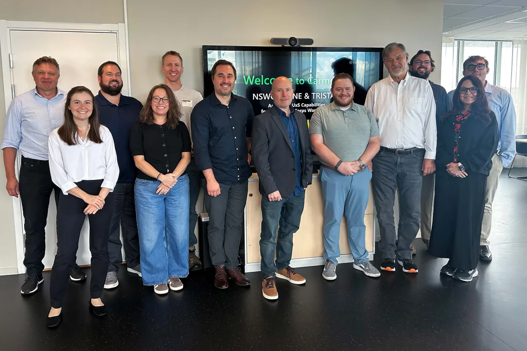 The NSWC Crane, TriStar, and Carmenta team during the training at Carmenta