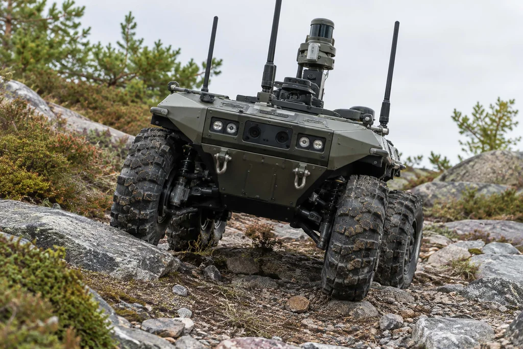 AI generated image of UGV in rough terrain