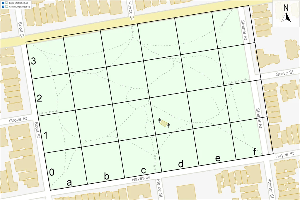 Park, labels for columns and rows