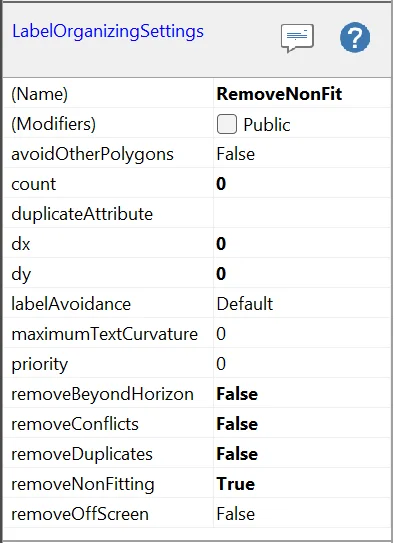 Carmenta Studio, label organizing settings to remove non-fitting labels