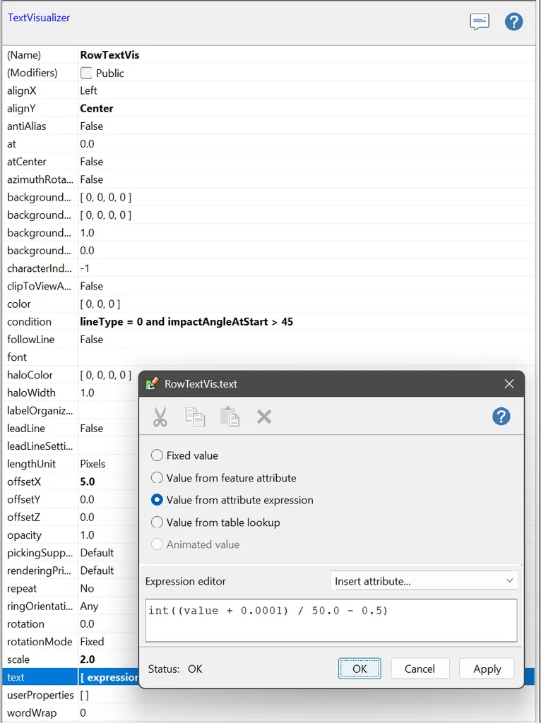 Carmenta Studio, a TextVisualizer for row labels